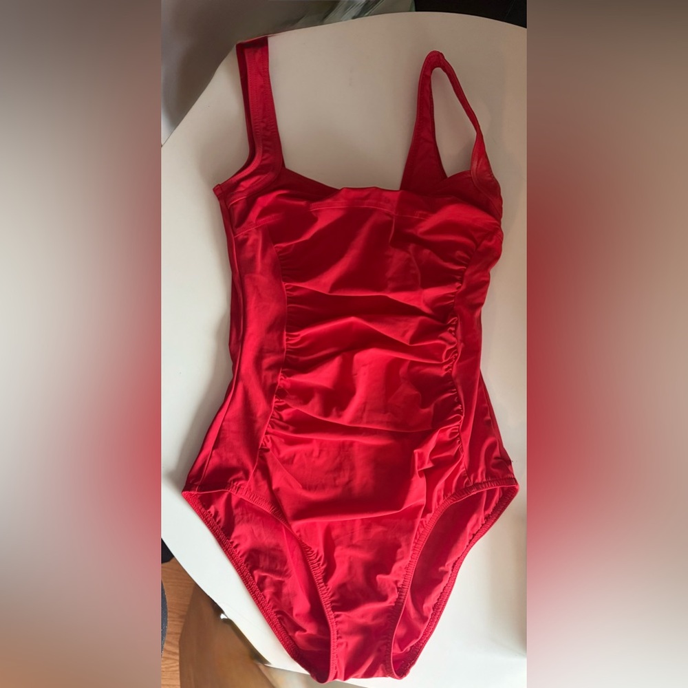 Karla Collecto Elegant Cherry Red One-Piece Swimsuit Size 12